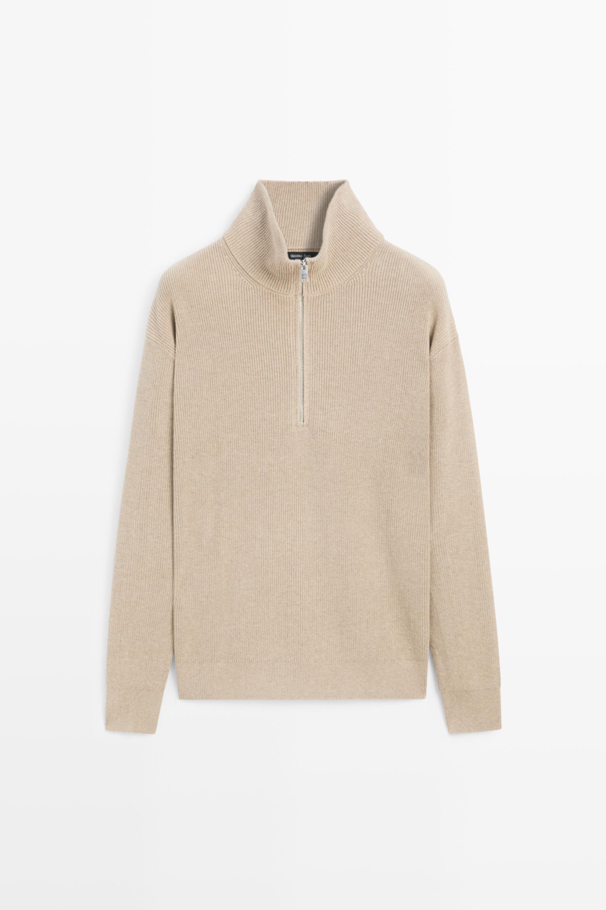 100% cotton mock neck knit sweater
