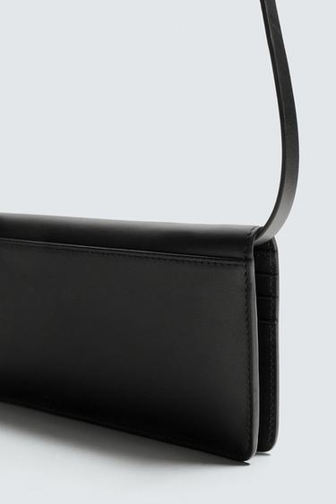 PORTEFEUILLE OVERSIZE EN CUIR - Noir de Zara - Image 2