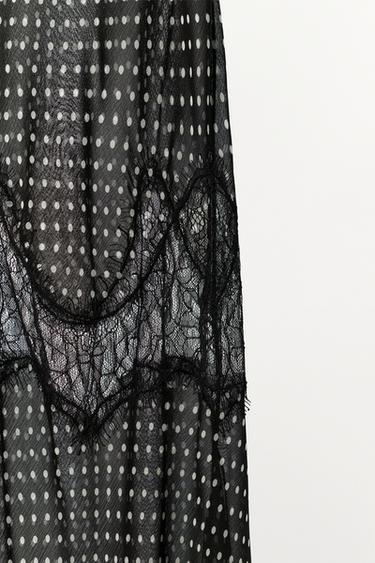 PRINTED LACE DOTS DRESS - Black by Zara - Image 5