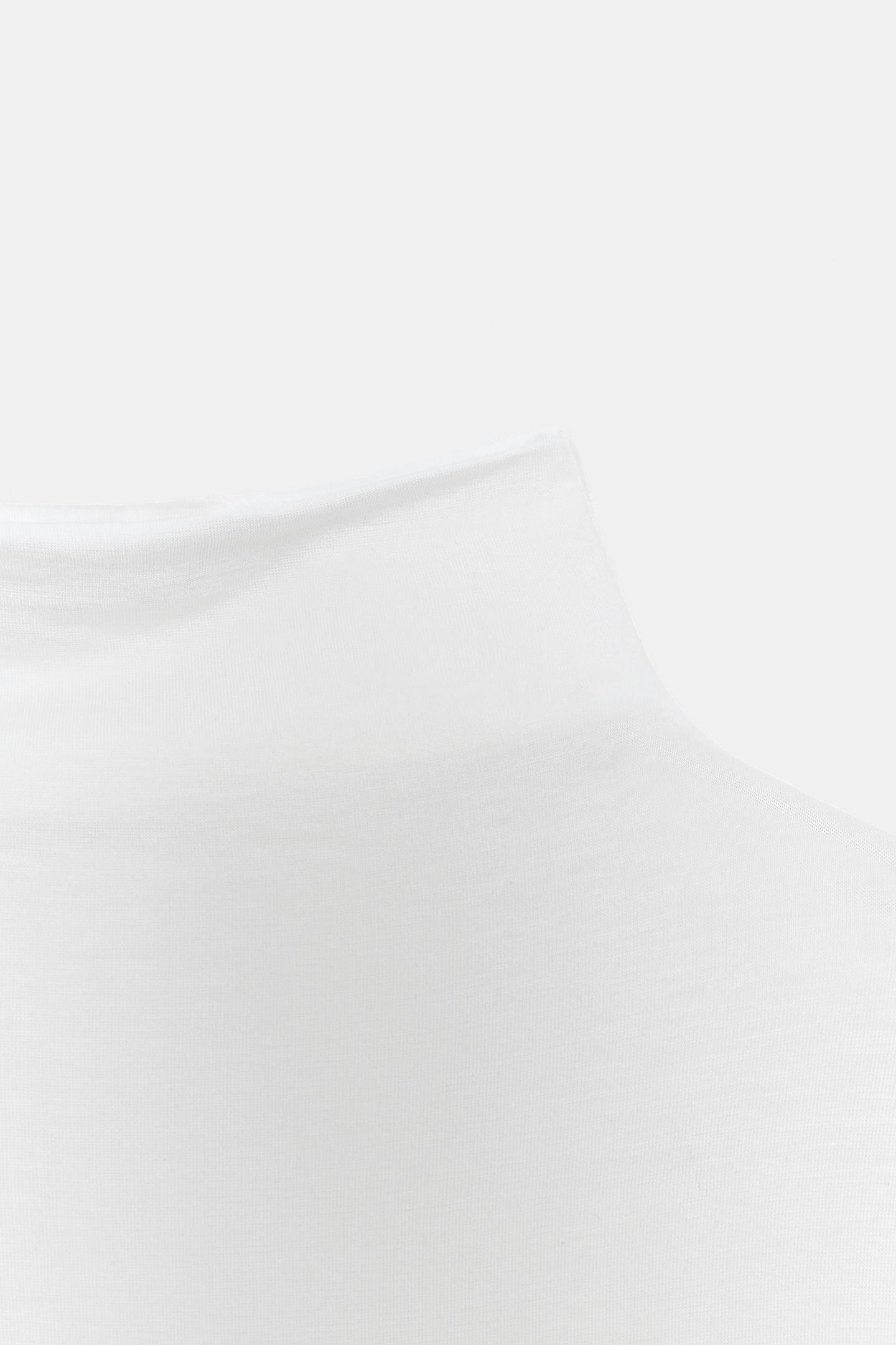 Женский топ Zara High Collar Top, цвет: Белый — фото 6