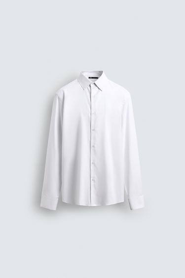 Zara SLIM FIT TEXTURED SHIRT - White