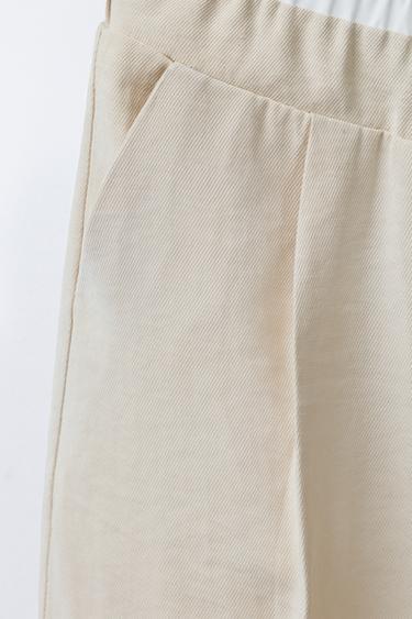 PANTALON DOUBLE CEINTURE - Écru de Zara - Image 3