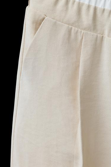 DOUBLE WAISTBAND TROUSERS - Ecru by Zara