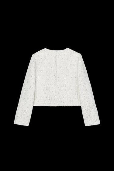 TEXTURED SEQUIN BLAZER - Ecru by Zara