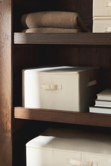 CAJA ALMACENAJE PLEGABLE CON TAPA - Blanco roto de Zara