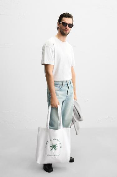 FABRIC SHOPPER BAG - Ecru White by Zara - Image 2