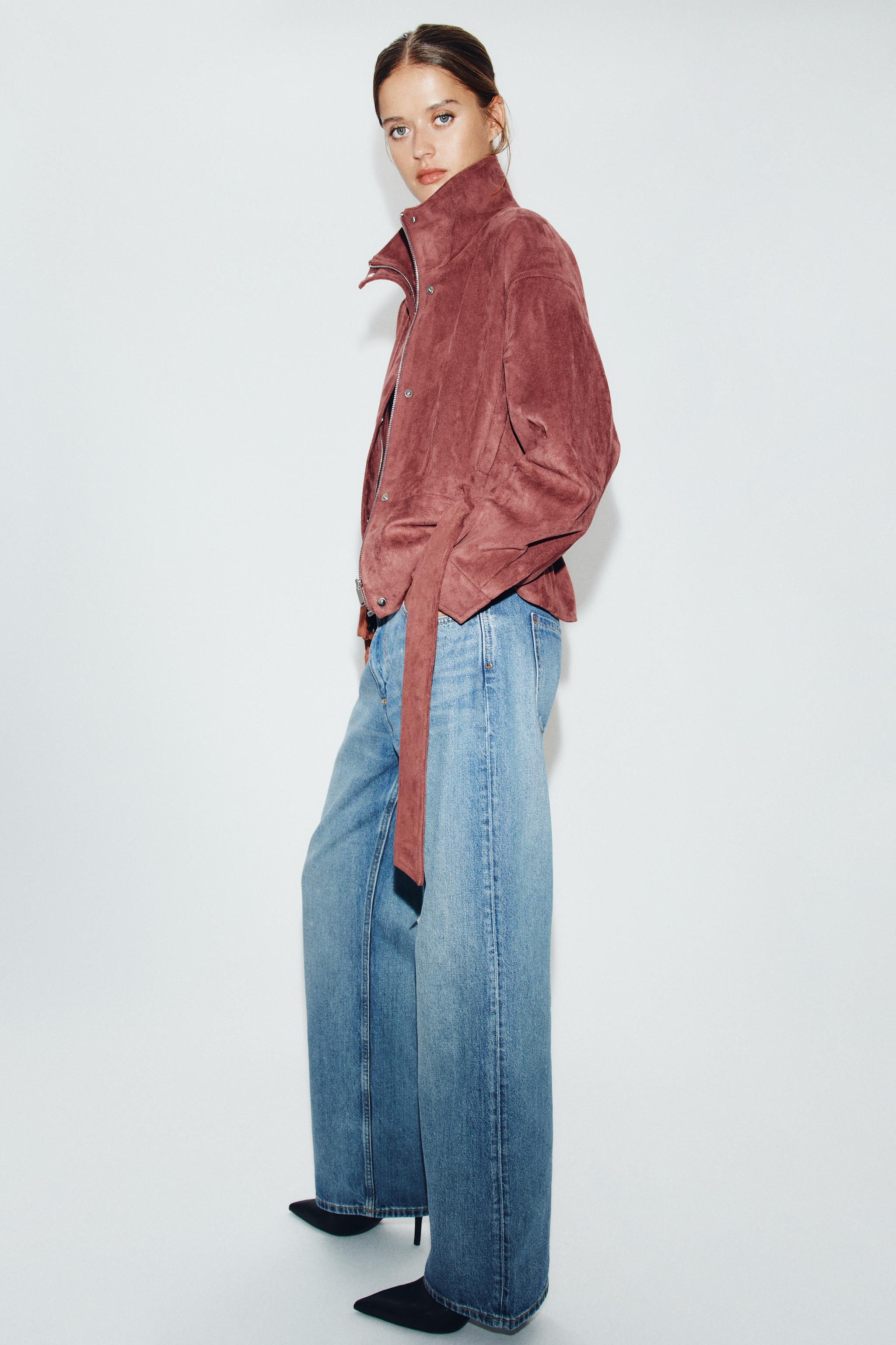 BLOUSON EFFET DAIM AVEC CEINTURE