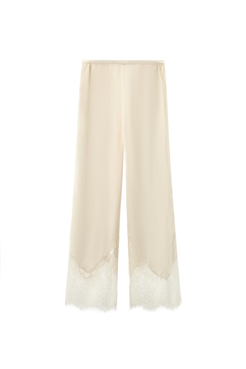 SATIN EFFECT LACE PANTS - image 3