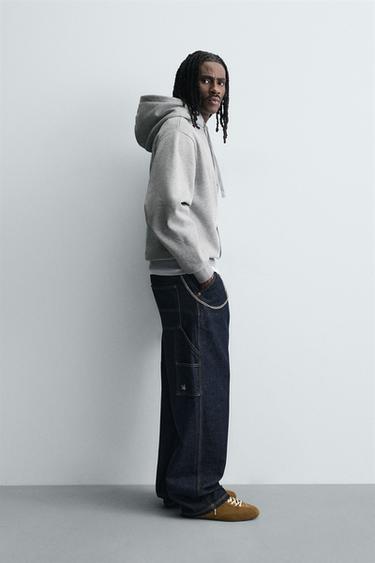 SWEAT À CAPUCHE HEAVYWEIGHT BASIQUE - Gris chiné de Zara - Image 3