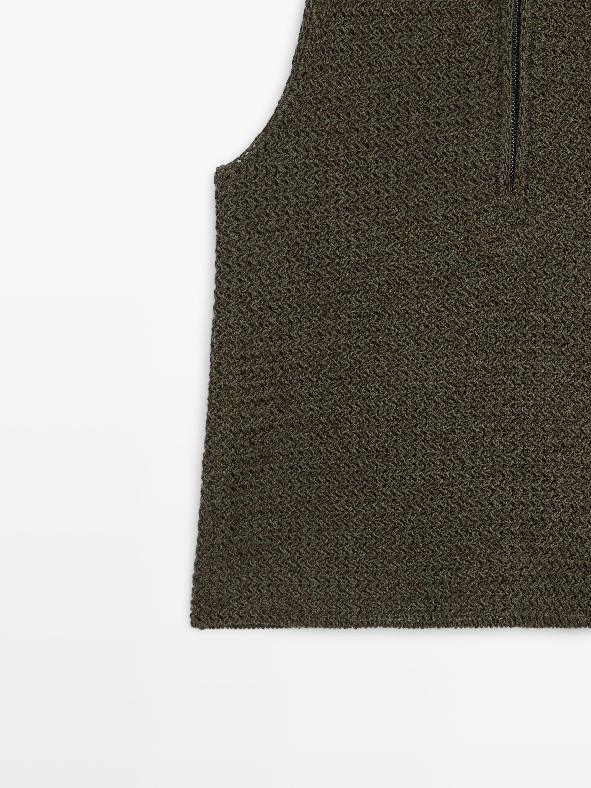 Top en maille avec fermeture Éclair