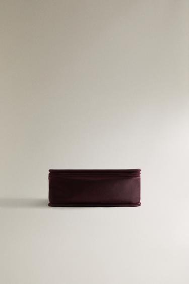 SATEEN OBJECT HOLDER WASH BAG - Burgundy Red by Zara