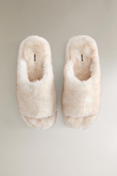 CHAUSSONS PLATEFORME FOURRURE - Blanc de Zara - Image 2