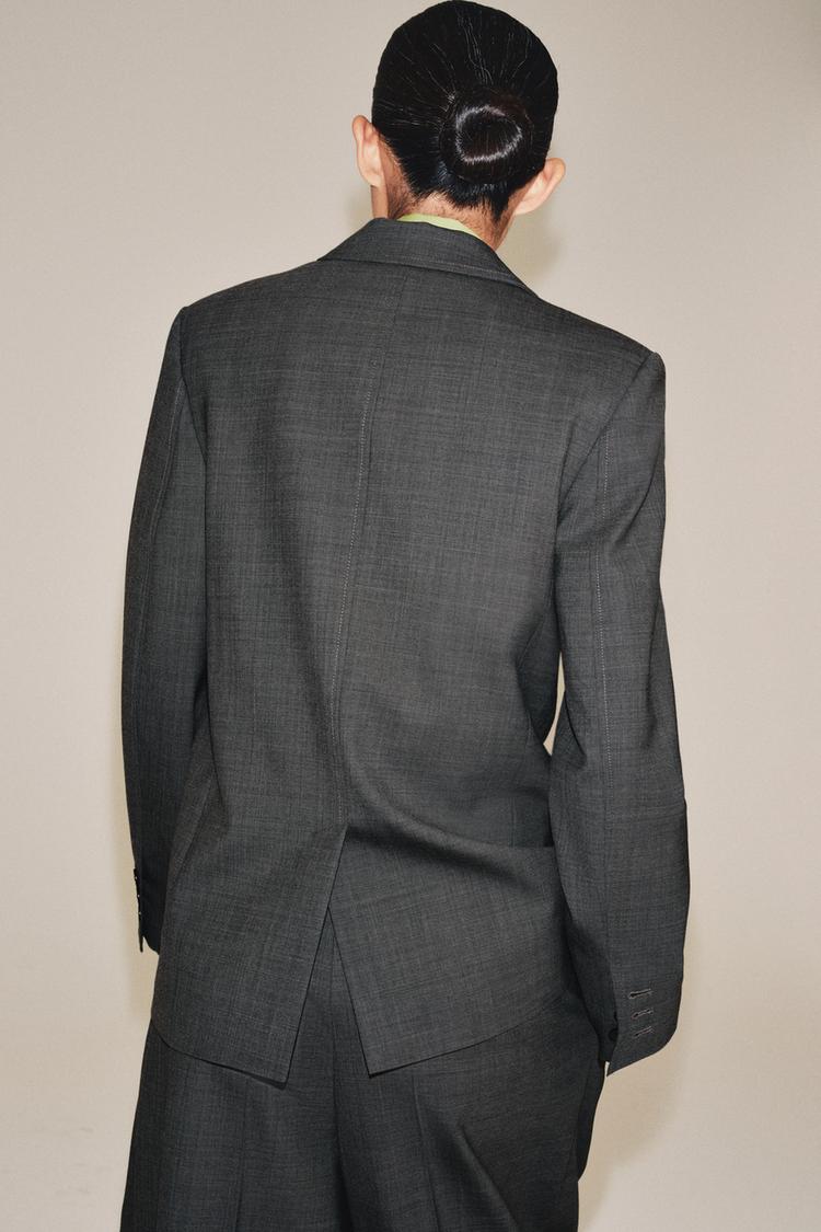 Blazer recto de mezcla de lana de la colección ZW 3