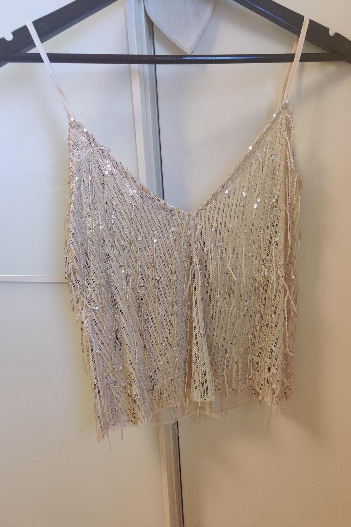 SEQUINNED T-SHIRT WITH FRINGE - Image 3