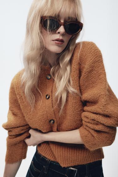JERSEY PUNTO DOBLE - Naranja quemado de Zara