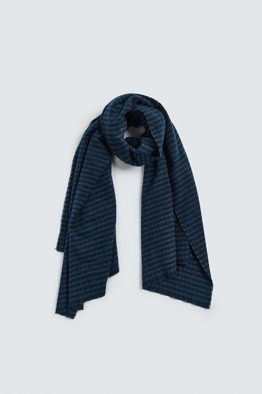 CHECK SCARF - Navy blue by Zara - Image 1
