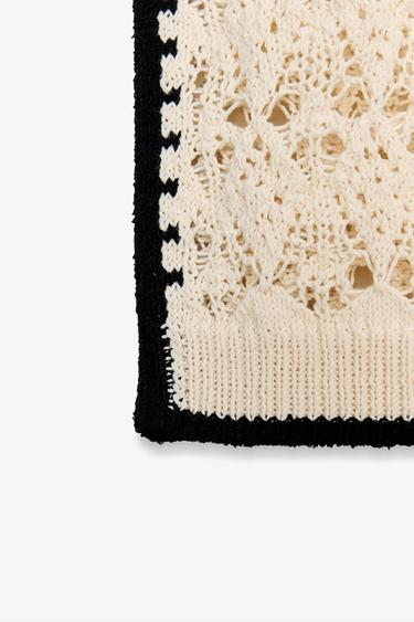POINTELLE KNIT VEST - Ecru by Zara - Image 5