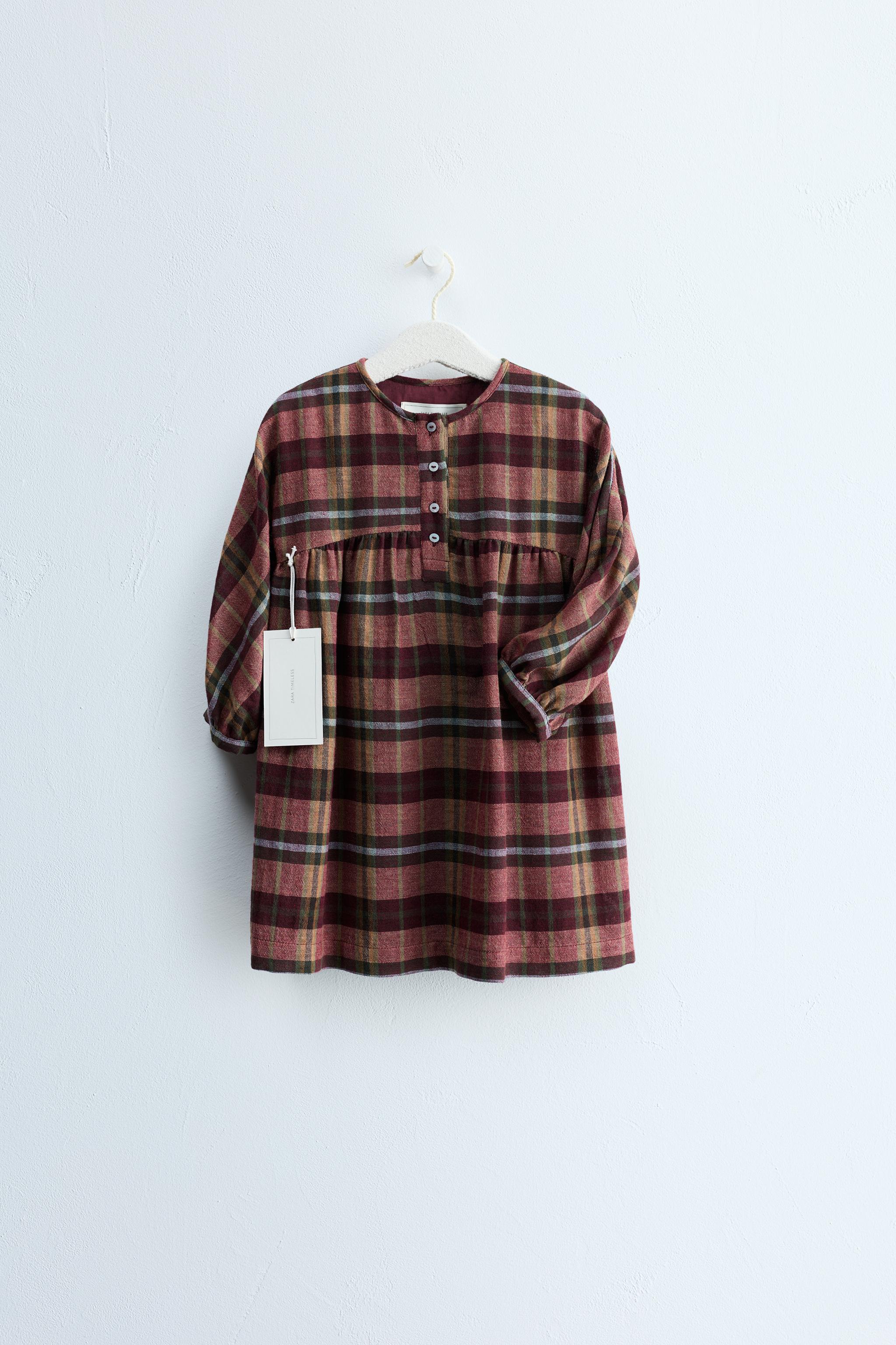 ZARA TIMELESS - WOOL-BLEND PLAID SHIRT DRESS
