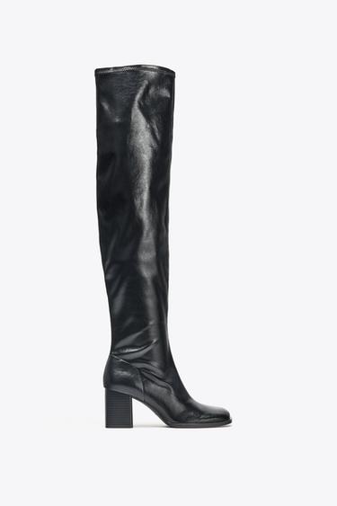 HIGH-LEG HEELED BOOTS - Black by Zara