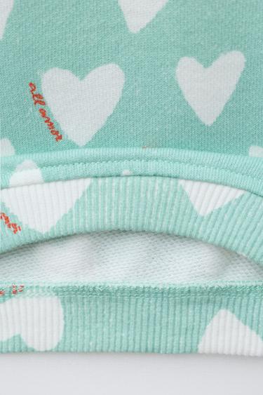 HEART PRINT SWEATSHIRT - Sea green by Zara - Image 3
