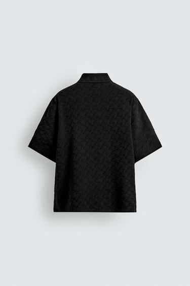 Zara GEOMETRIC JACQUARD SHIRT - Black