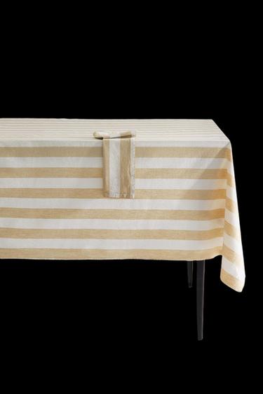 MANTEL HILO TINTADO RAYAS - Amarillo de Zara