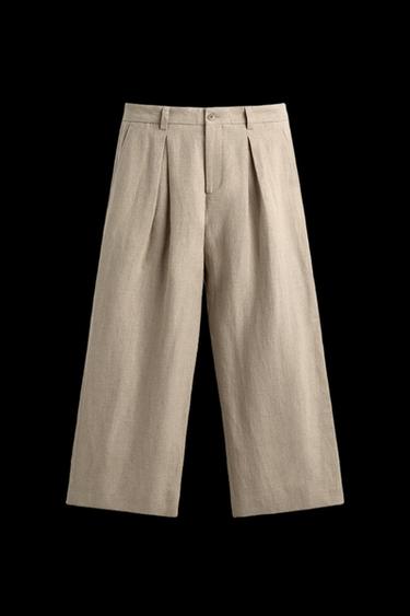 PANTALÓN PLIEGUES TRAJE RELAXED FIT - Beige claro de Zara