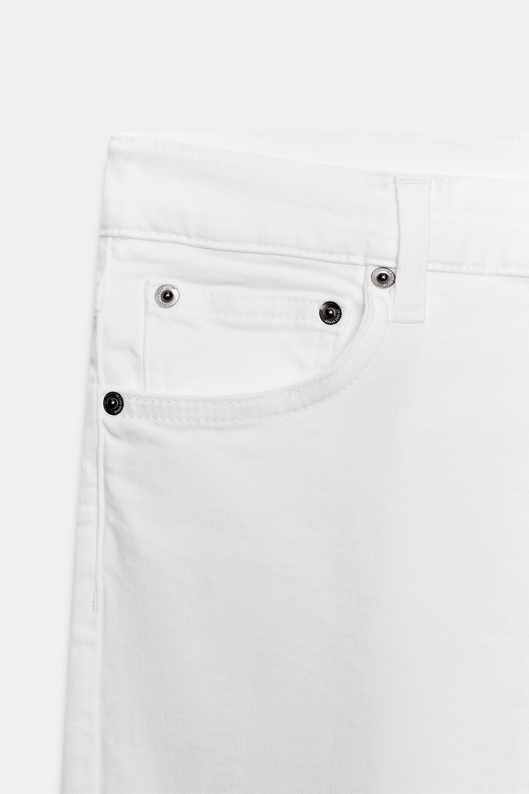 ZW COLLECTION クロップド丈フレアデニムパンツ - ホワイト | ZARA