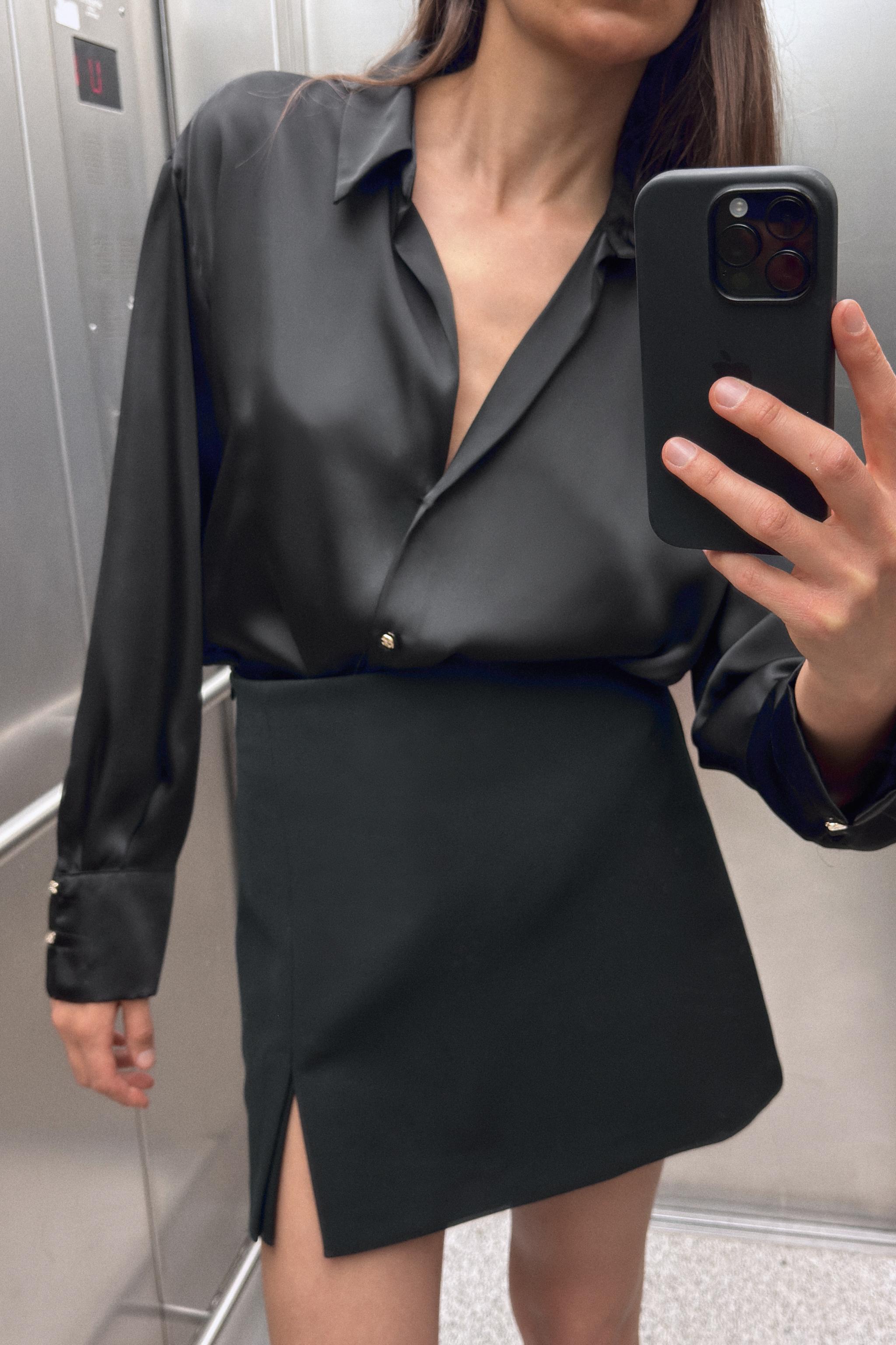 スリットヘム スコート - ブラウン | ZARA Japan / 日本
