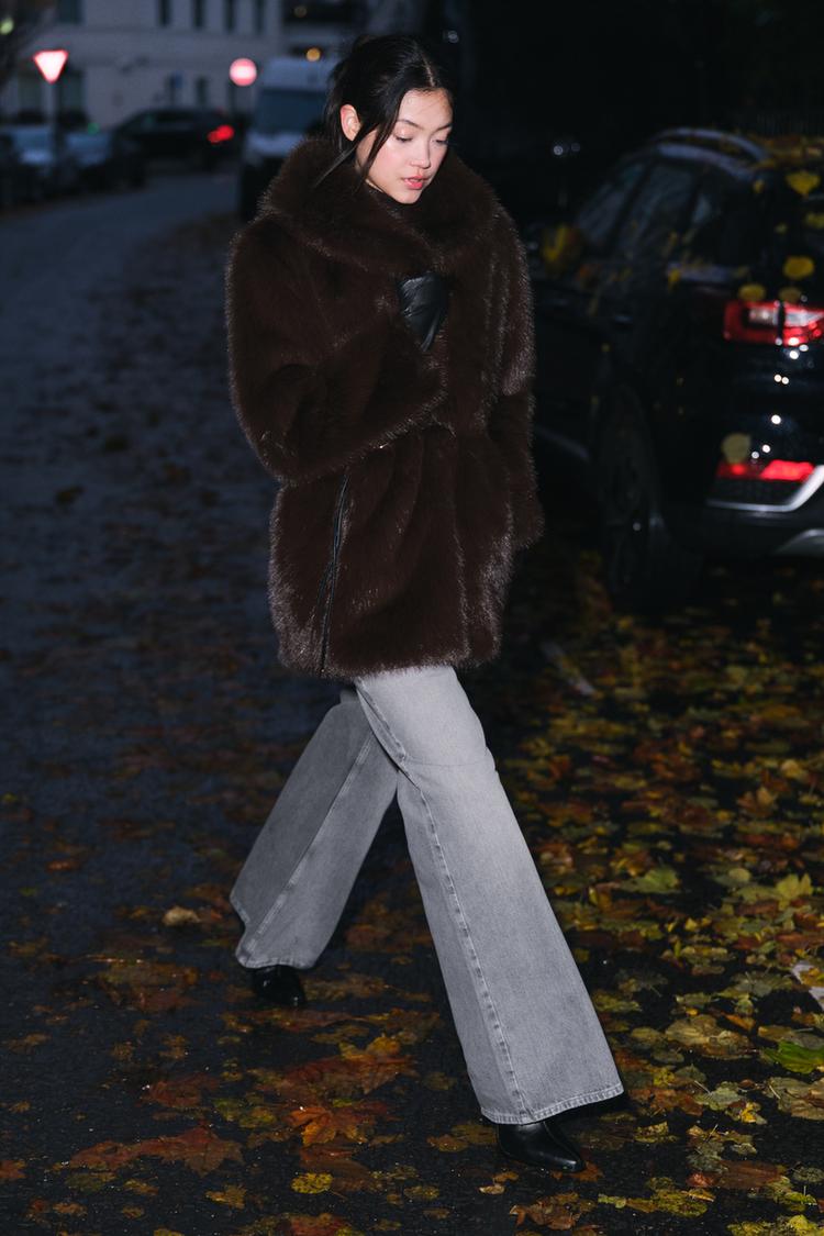 Zara 6318 Zara Fake Fur Coat Buy ZARA Ecru Faux Fur Coat Multiple