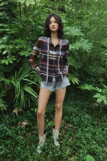 ZW COLLECTION CHECK SHIRT WITH POCKETS - Multicoloured by Zara