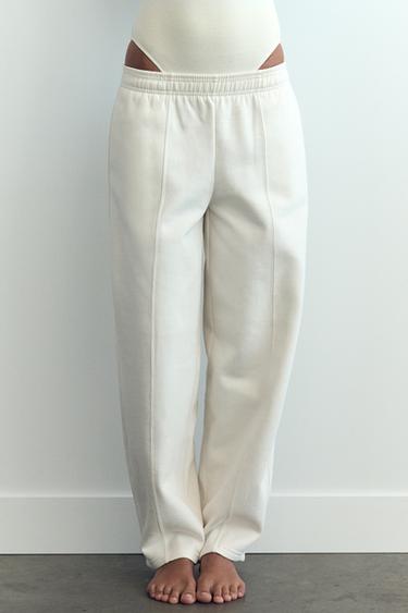 CARROT FIT PLUSH TROUSERS - Ecru by Zara
