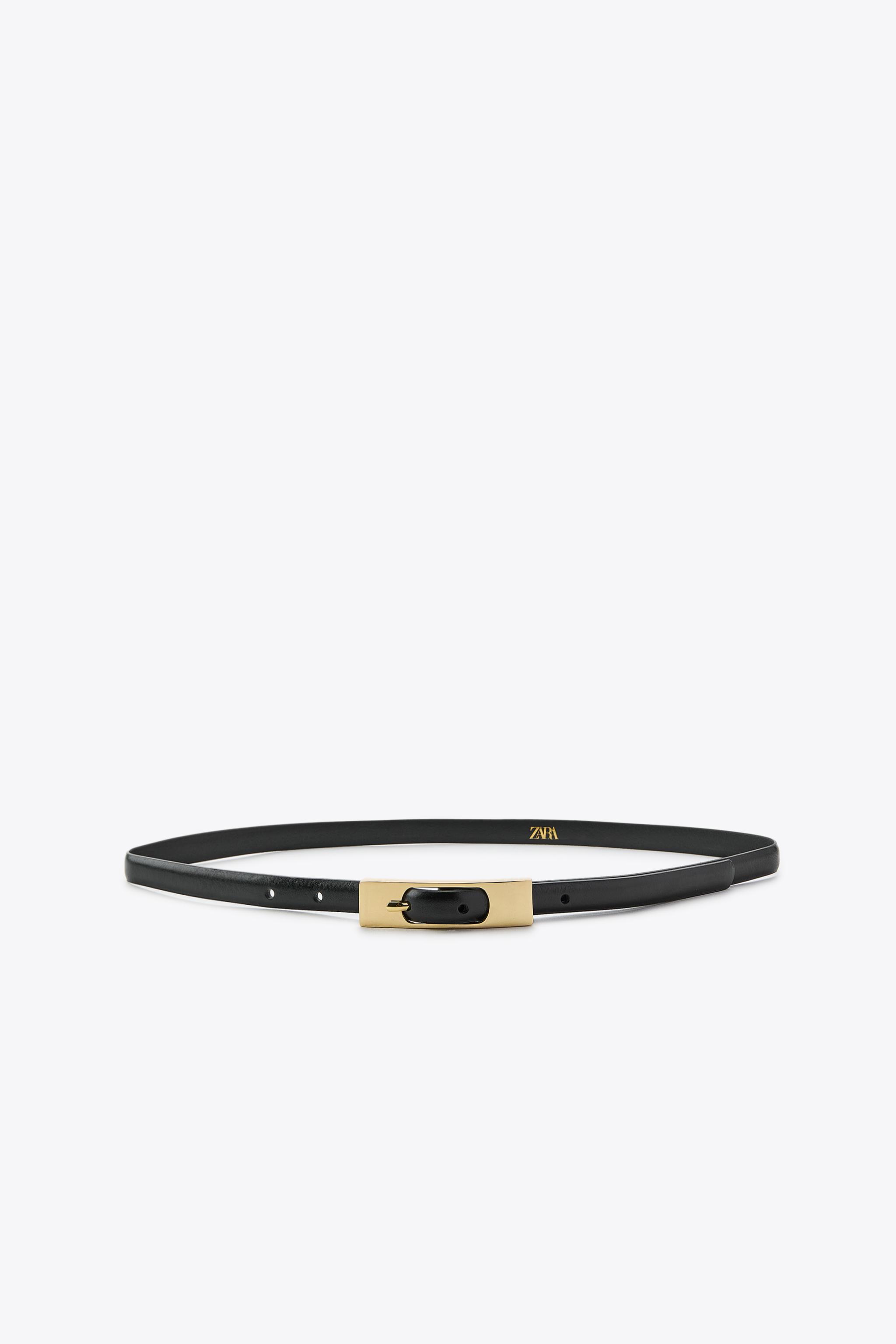 THIN BELT WITH RECTANGULAR BUCKLE - Brown | ZARA United States
