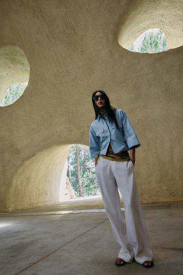 SHORT OXFORD SHIRT - Light blue by Zara - Image 0