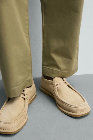 CHAUSSURES EN CUIR AVEC BORD LARGE - Beige de Zara - Image 2