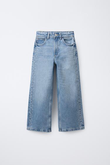 JEANS STRAIGHT TACHAS - Azul de Zara