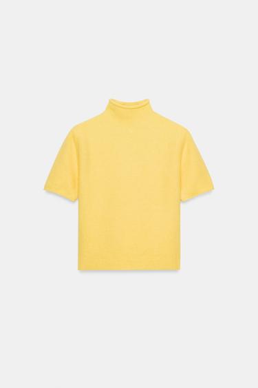 SOFT KNIT SHORT SLEEVE JUMPER - Yellow by Zara