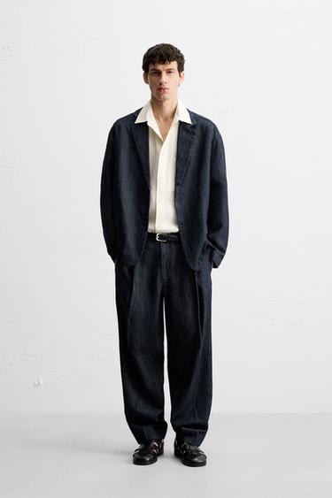 WIDE FIT CROPPED -DENIMHOUSUT - Indigo Zaralta