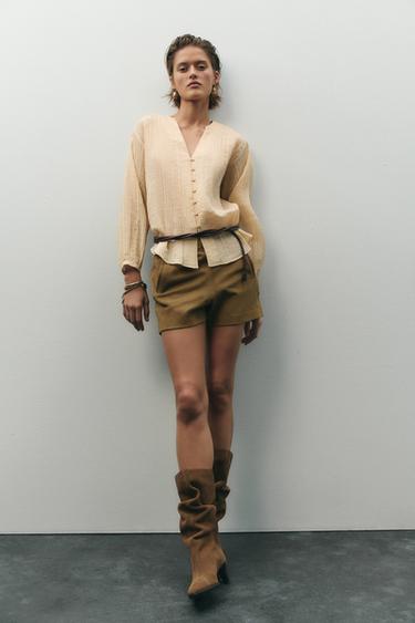 TEXTURED BUTTON-UP SHIRT - Vanilla by Zara - Image 0