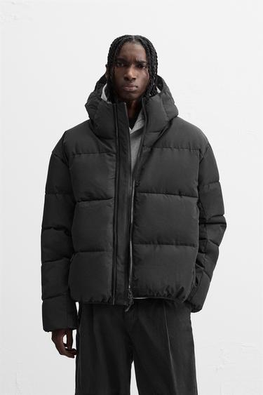 PADDED HOODED JACKET - Black by Zara - Image 1