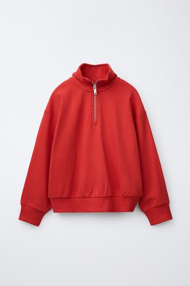 ZIP-UP SWEATSHIRT AND WIDE-LEG PANTS SET — Red 2