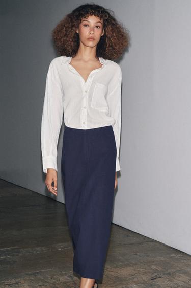 LIMITED EDITION MIDI SKIRT - Navy blue by Zara - Image 2