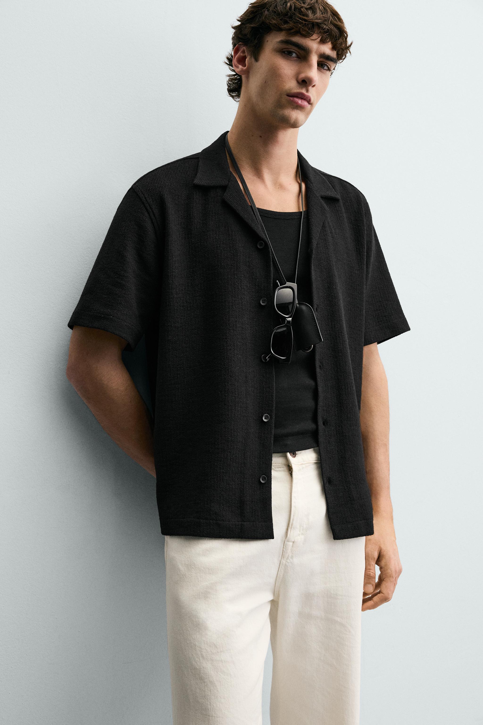 Мужские рубашки Zara TEXTURED WEAVE SHIRT — фото 5