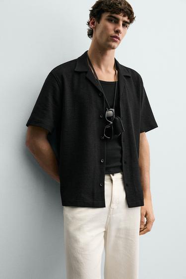 CHEMISE REGULAR FIT STRUCTURÉE - Noir de Zara - Image 4