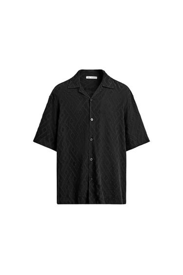 CAMISA JACQUARD GEOMÉTRICO - Negro de Zara