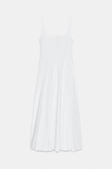 فستان ميدي بوبلين جوديت - أبيض by Zara - Image 0