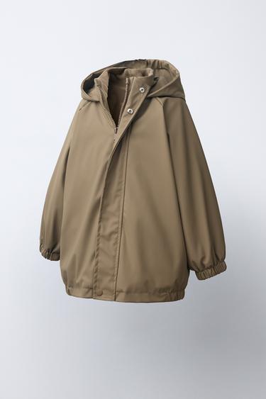 WATER REPELLENT RUBBERIZED RAINCOAT — Brown / Taupe 2