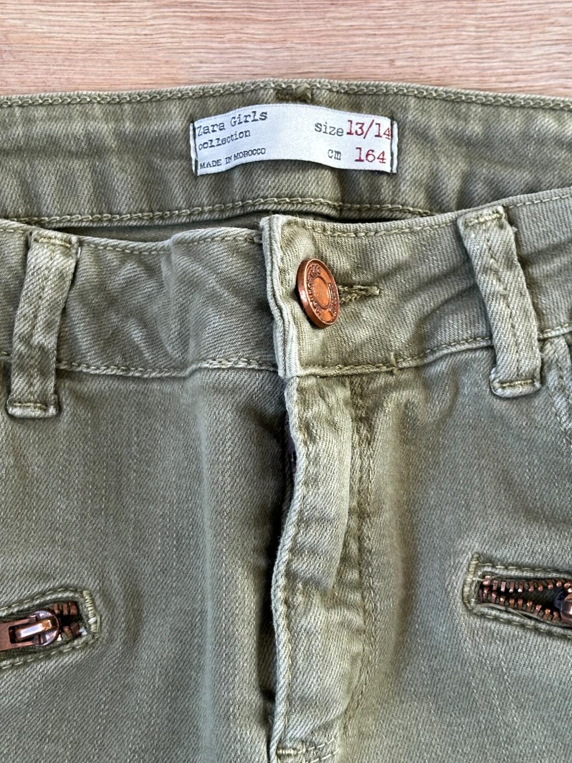 SKINNY KHAKI JEANS WITH ZIPS - Image 4
