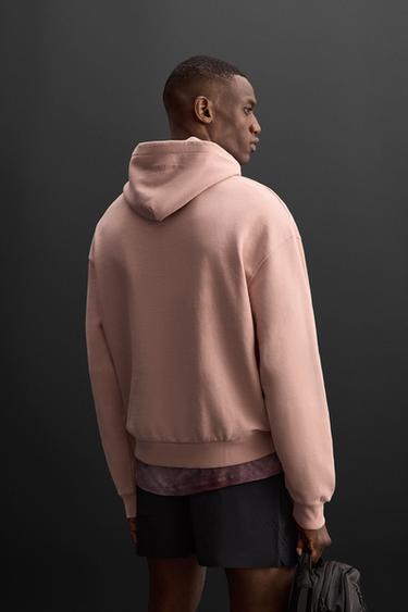 ÁO NỈ CÓ MŨ TRÙM ĐẦU THÊU - Màu hồng từ Zara