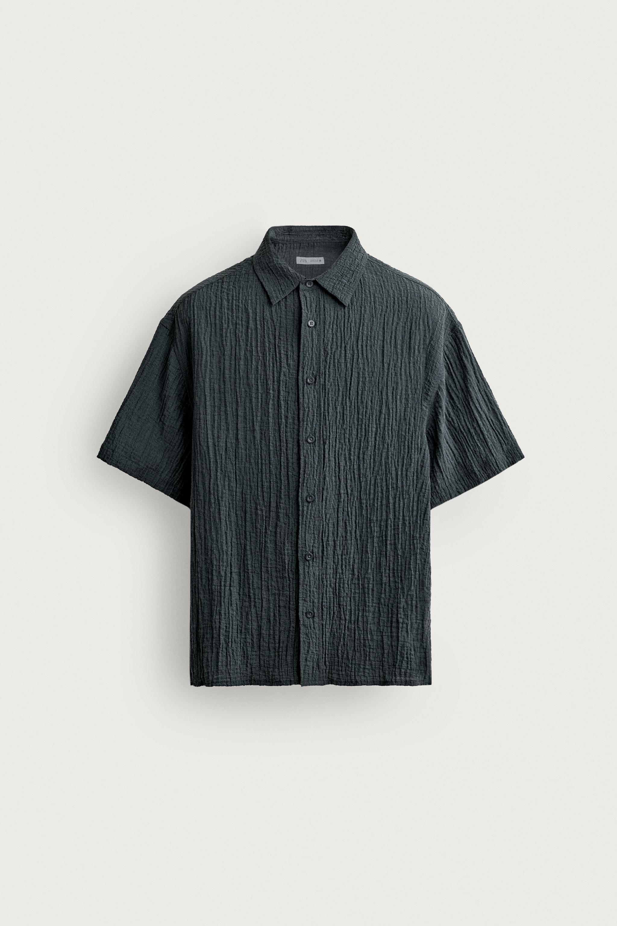 Zara RELAXED FIT KABARTMALI GÖMLEK görsel 7